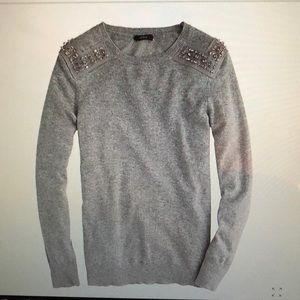 J.Crew beaded shoulder detail sweater